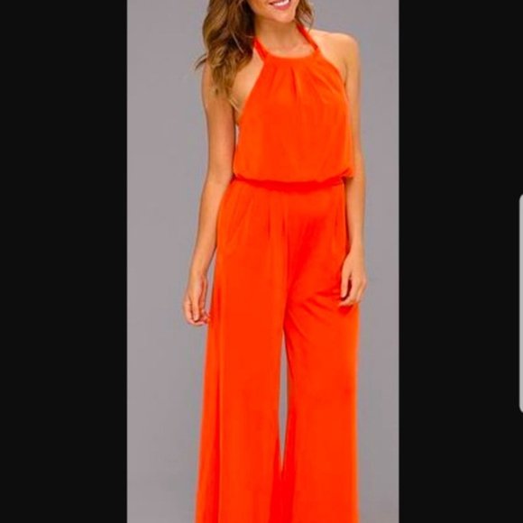 Vince Camuto Pants - Vince Camuto bright Orange halter jumpsuit